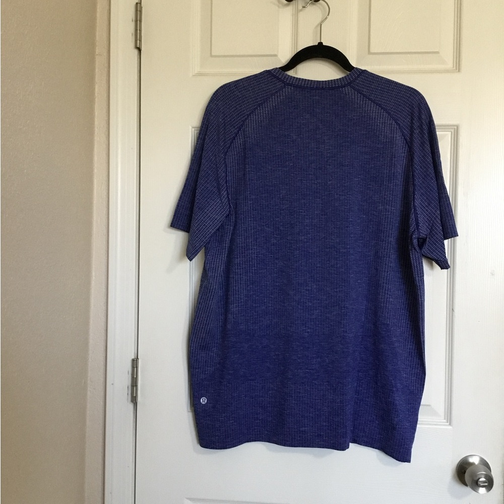 Lululemon Metal Vent Tech Shirt Men Blue Slim Fit Silverescent Tech X-STATIC XXL